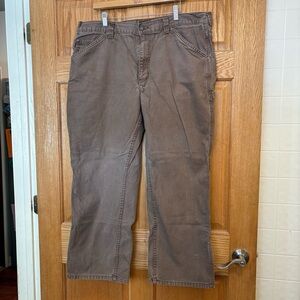 CE Schmidt Pants Men 40x30 Brown Carpenter Jeans Work Wear - Canvas - Cotton